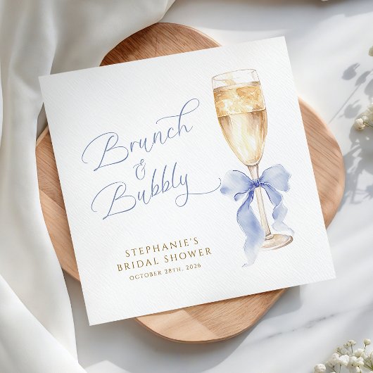 Brunch & Bubbly Blauwe Strik Bruidsdiner Servet