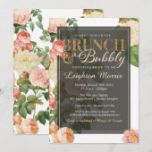 Brunch & Bubbly Bloemen Vrijgezellenfeest Kaart (Voorkant / Achterkant)