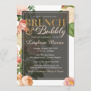 Brunch & Bubbly Bloemen Vrijgezellenfeest Kaart
