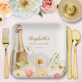 Brunch & Bubbly Bloemen Vrijgezellenfeest Papieren Bordje