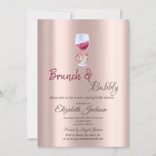 Brunch & Bubbly Bloemenglas Drips Kaart (Voorkant)