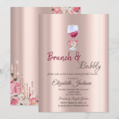 Brunch & Bubbly Bloemenglas Drips Kaart (Voorkant / Achterkant)