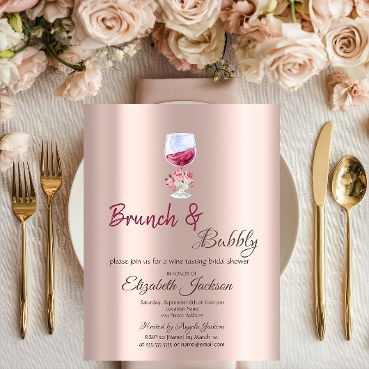 Brunch & Bubbly Bloemenglas Druppels Kaart