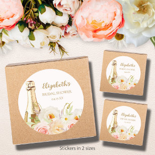 Brunch & Bubbly Bloemige Bruidsdouche Ronde Sticker