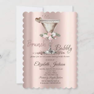 Brunch & Bubbly Bloemige Martini Bruidsdiner Kaart
