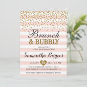 Brunch Bubbly Blush Roze Goud Vrijgezellenfeest Kaart (Staand voorkant)