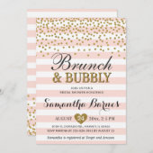 Brunch Bubbly Blush Roze Goud Vrijgezellenfeest Kaart (Voorkant / Achterkant)