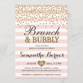Brunch Bubbly Blush Roze Goud Vrijgezellenfeest Kaart