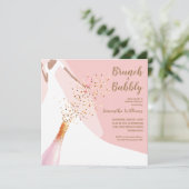 Brunch Bubbly Blush Roze Vrijgezellenfeest Kaart (Staand voorkant)