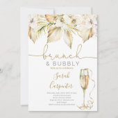 Brunch & Bubbly Boho Bruids Douche uitnodiging (Voorkant)