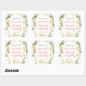 Brunch & Bubbly Boho Bruiloft Feest Verwelkoming Vierkante Sticker (Vel)
