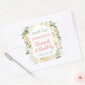 Brunch & Bubbly Boho Bruiloft Feest Verwelkoming Vierkante Sticker (Envelop)