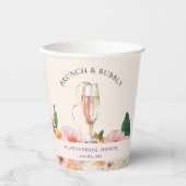 Brunch & Bubbly Boho Floral Champagne Papieren Bekers (Voorkant)