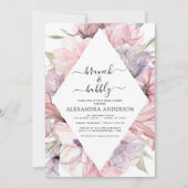 Brunch & Bubbly Boho Paarse Vrijgezellenfeest Invi Kaart (Voorkant)