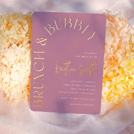 Brunch & Bubbly Bold Bloemboog Vrijgezellenfeest Folie Uitnodiging