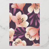 Brunch & Bubbly Bold Bloemboog Vrijgezellenfeest Folie Uitnodiging (Achterkant)