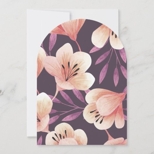 Brunch & Bubbly Bold Bloemboog Vrijgezellenfeest Kaart (Achterkant)