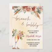 🍾 Brunch & Bubbly Bridal Shower Invitation 🌸 Kaart (Voorkant / Achterkant)