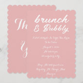 BRUNCH & BUBBLY BRUIDSDOUCHE UITNODIGING ROZE (Voorkant / Achterkant)