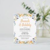 Brunch & Bubbly Bruidsfeest Boho Bloemen Briefkaart (Staand voorkant)