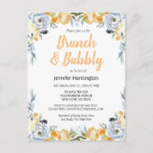 Brunch & Bubbly Bruidsfeest Boho Bloemen Briefkaart (Voorkant)