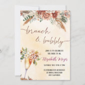 🍾 Brunch & Bubbly Bruidsuitnodiging 🌸 Kaart (Voorkant)