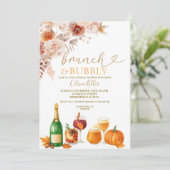 Brunch & Bubbly Burnt Orange Bridal Shower Kaart (Staand voorkant)