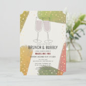 Brunch & Bubbly Champagne Bourgogne Vrijgezellenfe Kaart (Staand voorkant)