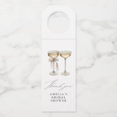 Brunch & Bubbly Champagne Bruidscadeau Bedankt Flessenhanger (Voorkant)