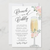 Brunch & Bubbly Champagne Bruidsfeest Uitnodiging (Voorkant)