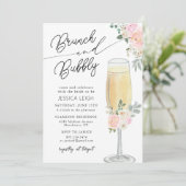 Brunch & Bubbly Champagne Bruidsfeest Uitnodiging (Staand voorkant)
