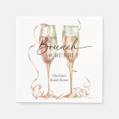 Brunch & Bubbly Champagne Bruidsfeestje Servet (Voorkant)