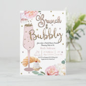 Brunch & Bubbly Champagne Croissant Vrijgezellenfe Kaart (Staand voorkant)