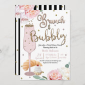 Brunch & Bubbly Champagne Croissant Vrijgezellenfe Kaart (Voorkant / Achterkant)