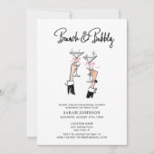 Brunch & Bubbly Champagne Roze Boog Vrijgezellenfe Kaart (Voorkant)