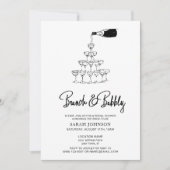 Brunch & Bubbly Champagne Typografie Vrijgezellenf Kaart (Voorkant)