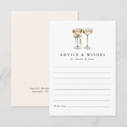 Brunch & Bubbly Champagne Vrijgezellenfeest Advieskaart (Voorkant / Achterkant)