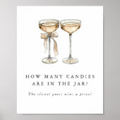 Brunch & Bubbly Champagne Wedding Guessing Game Poster (Voorkant)