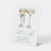 Brunch Bubbly Champagne Wedding Mimosa Bar Reclamebord Met Voetstuk (Voorkant)