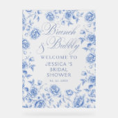 Brunch Bubbly Chic Blue Vrijgezellenfeest Welkom Acryl Bord (Voorkant)