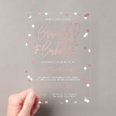 Brunch & Bubbly Confetti Bruidsfeest Acryl Uitnodigingen (Insitu (Draagbaar))