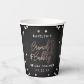 Brunch & Bubbly Confetti Bruidsfeest Papieren Bekers (Achterkant)