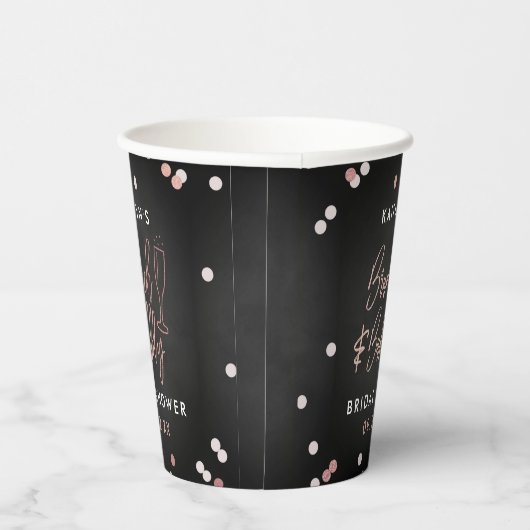 Brunch & Bubbly Confetti Bruidsfeest Papieren Bekers (Rechts)