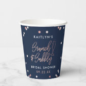 Brunch & Bubbly Confetti Bruidsfeest Papieren Bekers (Achterkant)