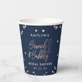 Brunch & Bubbly Confetti Bruidsfeest Papieren Bekers (Voorkant)