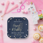 Brunch & Bubbly Confetti Bruidsfeest Papieren Bordje (Feest)