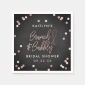 Brunch & Bubbly Confetti Bruidsfeest Servet (Voorkant)