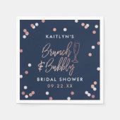 Brunch & Bubbly Confetti Bruidsfeest Servet (Voorkant)