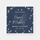 Brunch & Bubbly Confetti Bruidsfeest Servet (Voorkant)