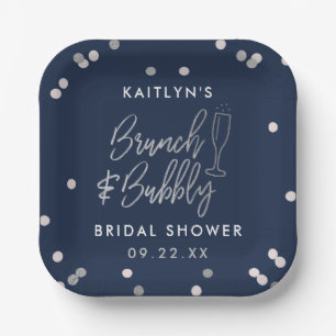 Brunch & Bubbly Confetti Bruidsuitnodiging Papieren Bordje